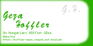 geza hoffler business card