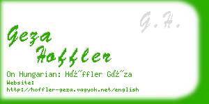 geza hoffler business card